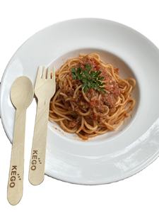 Cubiertos desechables biodegradables American 100%, utensilios de madera modernos de alta calidad, ecológicos para fiestas - Product Image 2