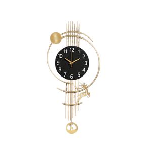 Hot Selling Modern Gold Metal Wall <b>Clock</b> Creative Nordic Style <b>Silent</b> Pendulum Wall Watch Factory Direct Living Room Decorative - Product Image 5