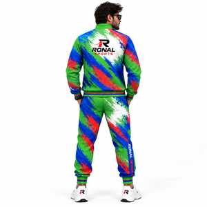 ชุดวอร์มกีฬาผู้ชาย RONAL แบบเต็มตัว พิมพ์ลายแบบ Sublimation ระบายอากาศได้ดี ผลิตจากโพลีเอสเตอร์ พร้อมกระเป๋าข้างและปกคอเสื้อพับได้ - Product Image 4