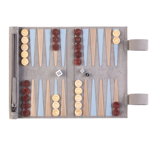 Jeu de backgammon pliable en cuir pour utilisation en plein air lors de fêtes - Product Image 6