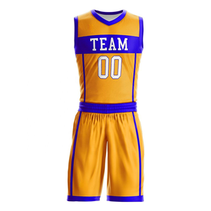 Ensemble de maillots de basket-ball d'équipe, blanc et bleu, impression sublimée, évacuation de l'humidité, unisexe, adulte, coupe régulière, tissu en maille - Product Image 5