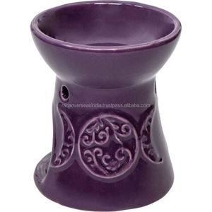 Quemador de Aceite Esencial de Cerámica Triple Luna, Difusor de Aroma, Portavelas para Aromaterapia - Product Image 1