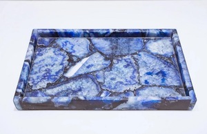 ILAHI's Sky Blue Luxury Acrylic Resin Three-piece Modern Portable <b>Bathroom</b> <b>Set</b> Flower Design Decorative Home <b>Accessories</b> Uttar - Product Image 5