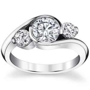 Anillo de Compromiso de Plata de Ley 925 con Corte Redondo y Diamante, para Mujeres Modernas, Certificado IGI, Claridad VVS, Joyería de Regalo - Product Image 2