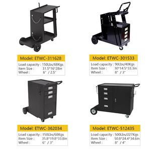 Welding Cart Heavy Duty Welding Cart, Steel Welding Machine <b>Trolley</b> Cart With Chain Handle and <b>Drawers</b> - Product Image 6