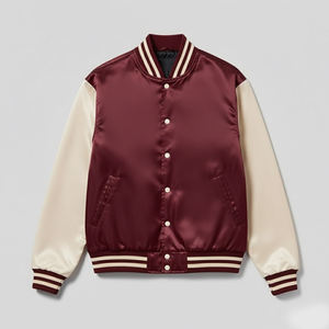 Veste d'hiver en satin de qualité supérieure pour garçons, style universitaire, baseball, école, collège, neuve, personnalisable, pour hommes. - Product Image 1