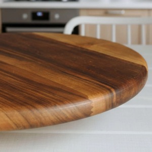 Wood Double Tier Rotating Tray Smooth-Spin Lazy Susan for Tabletop <b>Spice</b> Serving - Product Image 4