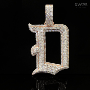 Colgante de letra D con moissanita VVS1 totalmente engastada, colgante de letra personalizado, joyería hip hop, colgante personalizado para rapero - Product Image 1