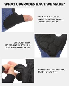 Gants de cyclisme respirants, gants de vélo rembourrés à demi-doigts, gants de vélo antidérapants, gants de vélo de montagne absorbant les chocs - Product Image 3