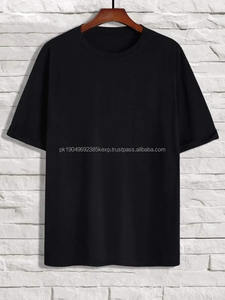 T-shirt à épaules tombantes T-shirt en coton d'été pour hommes Couleur unie Design personnalisé T-shirt à col rond Vêtement décontracté - Product Image 4