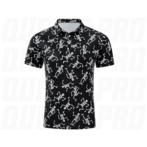 Chemises de golf amusantes pour hommes, polo Dry Fit à manches courtes, motifs Père Noël, Bonhomme de neige, Père Noël en lingerie, Flamant rose, Courses de chevaux, Halloween, Squelette effrayant - Product Image 5