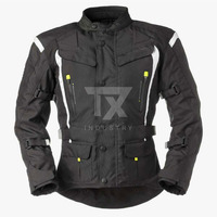 Blouson de moto d'hiver en toile, col montant, logo frontal, imperméable, respirant, à capuche, doublure en coton, réversible, pour homme