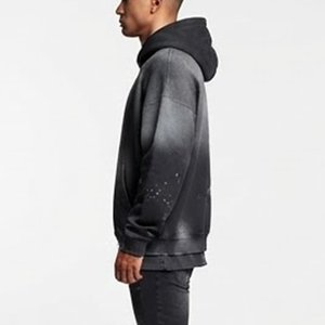 Nueva Sudadera con Capucha Extra Grande Personalizada para Hombre, Estampado Galaxia Negro, Corte Regular, Informal, para Otoño, Poliéster, Felpa Francesa, Transpirable - Product Image 3