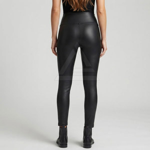 Leggings en cuir pour femmes, pantalons slim extensibles à taille haute, pour un style décontracté, streetwear et tenues de tous les jours - Product Image 4