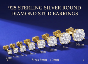 3mm-10mm Classic Mossanite Diamond Earrings Luxury Jewelry 925 Sterling <b>Silver</b> VVS Moissanite Diamond Ear <b>Stud</b> for Men Women - Product Image 6