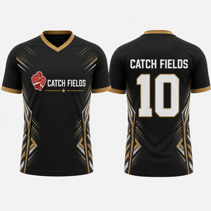 Camisetas de fútbol sublimadas personalizadas, ropa deportiva, ropa de entrenamiento, camiseta de fútbol con cuello en V para unisex, servicio OEM - Product Image 1
