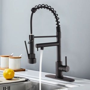 Single Handle Stainless Steel Kitchen Faucet with Pull Sprayer 2-Function Touch Spring Neck Single Hole Installation - Product Image 5