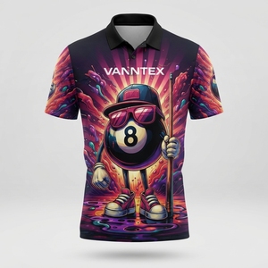 Paño de Mesa de Billar Personalizado con Estampado 3D para Hombre, Uniforme de Torneo de Billar de Manga Corta de Poliéster, Ropa de Equipo, Talla Personalizada Aceptada - Product Image 1