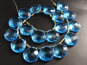 Pendiente de lágrima de corazón facetado de cuarzo azul hecho a mano 14X14MM gota de cristal de Murano y cuentas de vidrio suministros mayoristas - Product Image 4