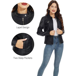 Chaqueta de Cuero para Mujer Hecha en Pakistán con Materiales de Alta Calidad, Ropa de Exterior para Mujer - Product Image 6