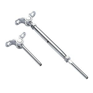 Kit Ringhiera con Cavo in Acciaio Inox T316, Angolo Regolabile 0-180 Gradi, per Pali in Legno, Grado Marino, con Cavo da 1/8 di Pollice e Clip - Product Image 1