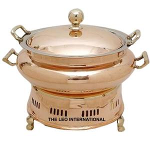 Plat de service rond de luxe en argent plaqué or rose pour buffet et restauration, avec couvercle - Product Image 1