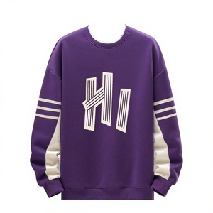 Customizable Flannel Sweatshirt with Front Embroidery ODM Supply for <b>Men</b> and Women <b>Pullover</b> in Oversized Comfort Fit - Product Image 1