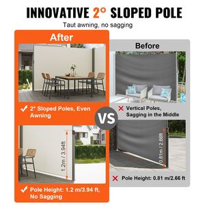 Schermo Privacy per Esterni 79FT X 236FT, Impermeabile, in Poliestere 180g, Protezione UV 30+, Schermo Retrattile per Patio con Tenda Laterale, Materiale della Vela in PC - Product Image 3