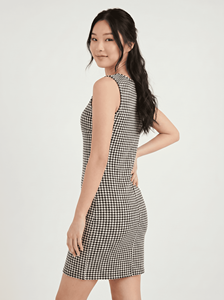 Robe de maternité professionnelle Bmama, robe de bureau à fermeture éclair discrète pour l'allaitement, robe de grossesse en deux pièces à motif pied-de-poule - Product Image 5