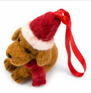 El Mejor Adorno Navideño Colgante de Fieltro de Lana Hecho a Mano de Himalaya, con Forma de Cachorro, Sostenible y Ecológico - Product Image 3