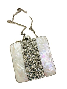 MOP Filled Metal Resin <b>Box</b> <b>Clutch</b> <b>Bag</b> Acrylic Customized Designs Available - Product Image 5