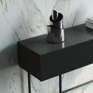 Meuble de rangement contemporain en fer cannelé convertible pour couloir, avec détails à lattes verticales, idéal pour l'entrée et l'hôtellerie - Product Image 4