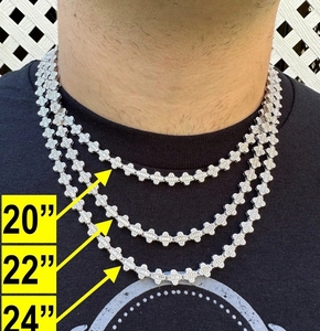 Collar de Trébol de Cuatro Hojas de Plata S925 de Alta Calidad con Diamantes Moissanite VVS1 Color D de 6mm y Cadena Cubana, Joyería Hip Hop Personalizada - Product Image 6