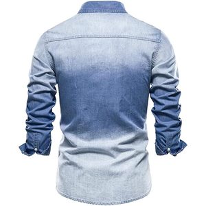 เสื้อยีนส์เข้ารูปลำลองของผู้ชาย2025ดีไซน์แขนยาวมีกระดุม - Product Image 2