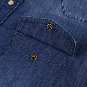 Reasonable Price Long Sleeve Turnover Collar Men's Denim Shirts Low MOQ Premium Selling button Down Shirts For Men - Product Image 4