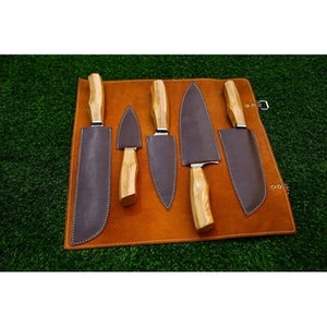 Ensemble de couteaux de chef professionnels en acier Damas, 5 pièces, manche en bois de rose, écologique, artisanat international, minimum 10 pièces - Product Image 3