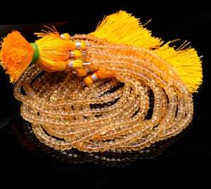 Natural Citrine Rondelle Faceted Beads For Jewelry Making 5-6MM Citrine Gemstone Faceted Beads 10 Inch For Jewelry Making Bulk - Product Image 3