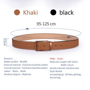 Ceinture personnalisée pour homme avec boucle à ardillon, ceinture noire à prix raisonnable, dernier design, ceinture en cuir en vente en ligne - Product Image 6