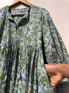 Vestido Midi de Gasa de Algodón con Cuello Profundo y Estampado Floral, Ropa de Dormir para Mujer, Pedidos al por Mayor al Mejor Precio Directamente del Minorista - Product Image 3