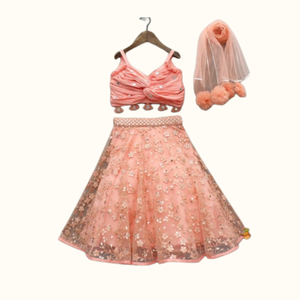 Lehriya lehenga choli dupatta ผ้าไหมออกแบบล่าสุดสำหรับเด็กผู้หญิง - Product Image 6