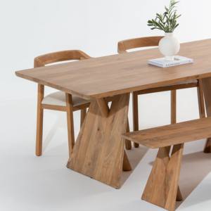 Table à manger en bois Vandana Zentrix Arista avec un design contemporain fait main et massif - Product Image 2