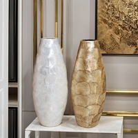 Vase à fleurs artisanal en coquillages naturels de Capiz, décoration contemporaine pour mariage, anniversaire, maison, vente en gros