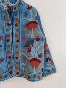 Velvet Suzani Hand Embroidered <b>Jacket</b> Handmade Indian Style Coat Boho <b>Bridal</b> Robe Festival <b>Jacket</b> Gift For Her-Him - Product Image 4
