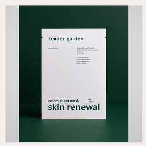 แผ่นมาส์กบำรุงผิวหน้าสูตรต้นตำรับเกาหลี K-Beauty Tender Garden Skin Renewal Cream Sheet Mask 1 แผ่น ผลิตในเกาหลี - Product Image 2