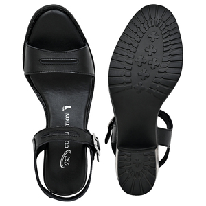 IR COLLECTION Sandalias de Tacón Cuadrado de Cuero Genuino para Mujer |   Plantillas Acolchadas para Zapatos de Verano |   Tacones Elegantes Formales |   Tacón - Product Image 2