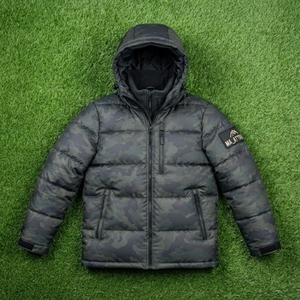 Veste matelassée à capuche pour homme, camouflage noir, veste d'hiver matelassée, fermeture éclair intégrale, isolée, chaude, décontractée, pour l'extérieur - Product Image 5