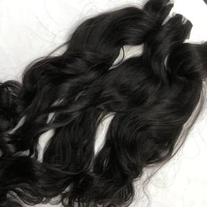 100% cheveux humains de couleur naturelle Double dessiné brut vierge naturel ondulé trame cheveux - Product Image 4