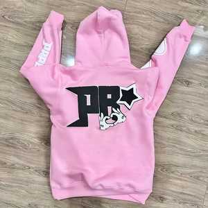 Sweat à capuche unisexe 100% coton avec logo personnalisé pour hommes et femmes, fermeture éclair complète, col ras du cou avec impression bouffante pour l'hiver - Product Image 3