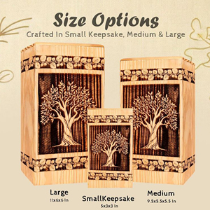 Premium Wooden Memorial Box for Ashes Wooden Cremation Urn with Brass Decorative Band by AYAANS - Product Image 6