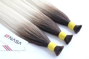 Prix de gros cheveux en vrac à partir de 100% extension humaine de cheveux bruts noir et couleur claire de haute qualité de Nasa Company - Product Image 2